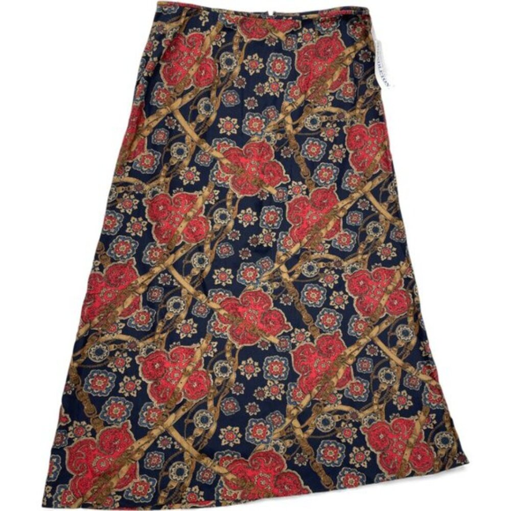 Vintage Pendleton Western Cowgirl Maxi Skirt Navy Red Paisley Size 12 NEW Tags - Picture 10 of 10